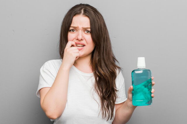 Be careful with antibacterial mouthwashes.